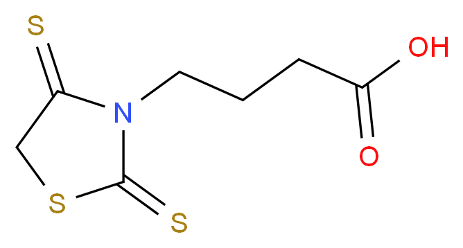 4-(2,4-dithioxo-1,3-thiazolidin-3-yl)butanoic acid_分子结构_CAS_60708-95-4)