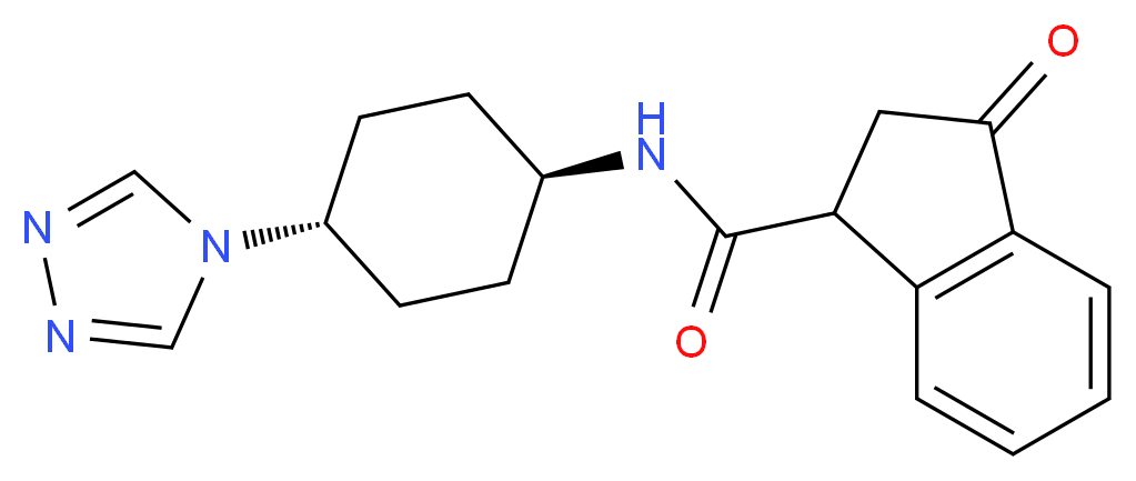 3-oxo-N-[trans-4-(4H-1,2,4-triazol-4-yl)cyclohexyl]indane-1-carboxamide_分子结构_CAS_)