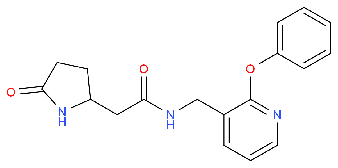 2-(5-oxo-2-pyrrolidinyl)-N-[(2-phenoxy-3-pyridinyl)methyl]acetamide_分子结构_CAS_)