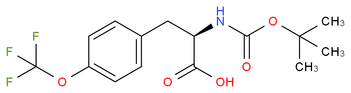 (2R)-2-{[(tert-butoxy)carbonyl]amino}-3-[4-(trifluoromethoxy)phenyl]propanoic acid_分子结构_CAS_1213071-53-4