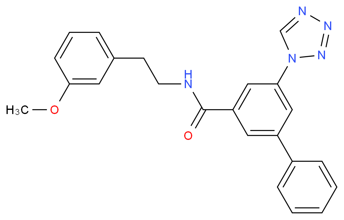 N-[2-(3-methoxyphenyl)ethyl]-5-(1H-tetrazol-1-yl)-3-biphenylcarboxamide_分子结构_CAS_)