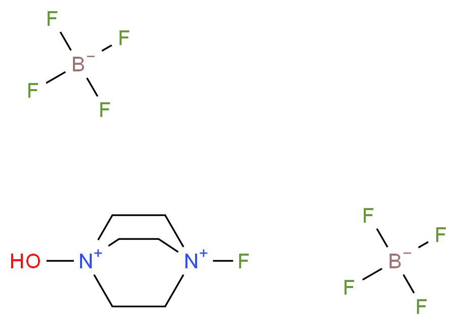 1-Fluoro-4-hydroxy-1,4-diazoniabicyclo[2,2,2]octane bis(tetrafluoroborate), 50% on alumina_分子结构_CAS_162241-33-0)