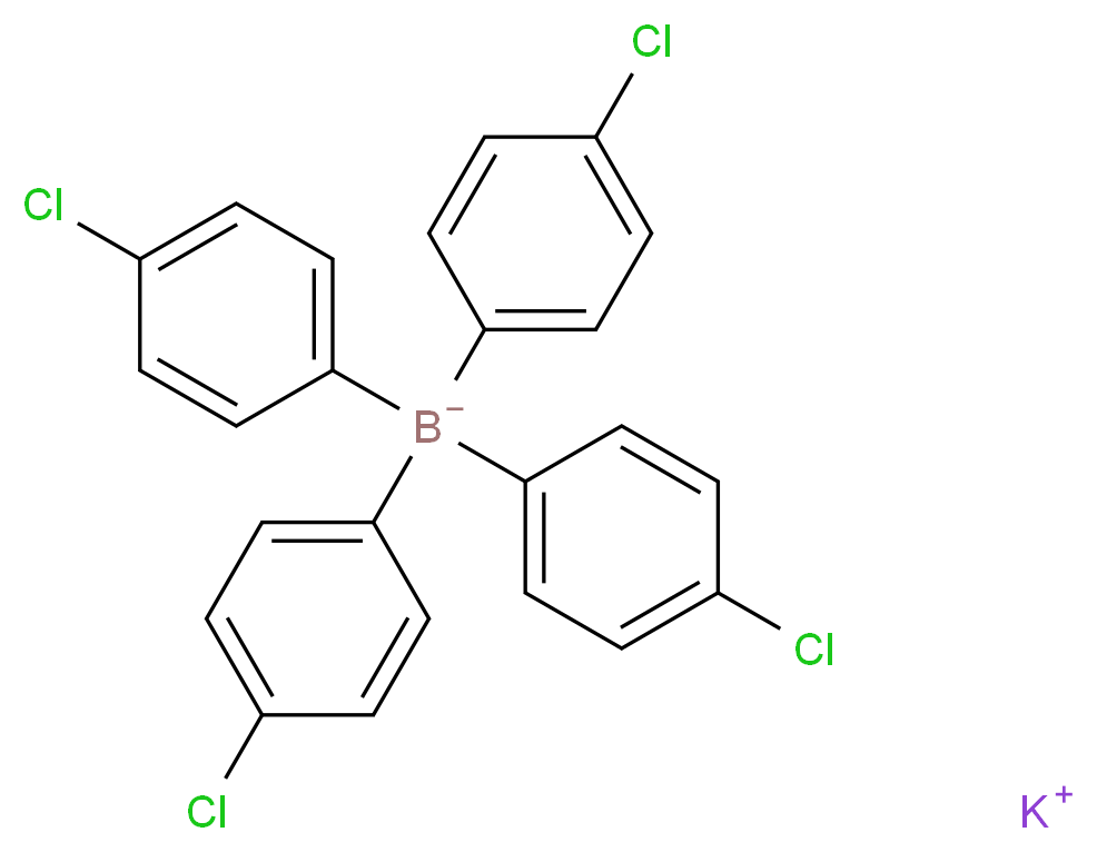 potassium tetrakis(4-chlorophenyl)boranuide_分子结构_CAS_14680-77-4