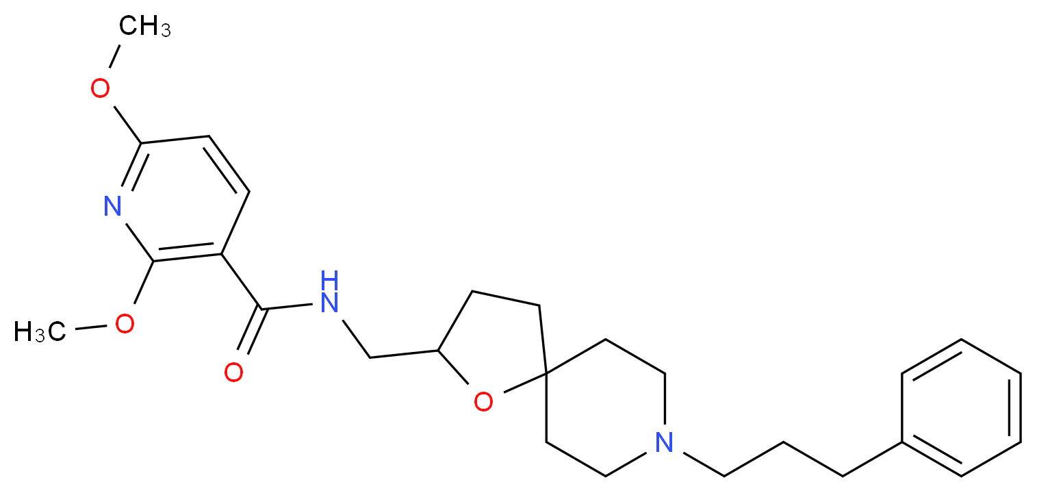 2,6-dimethoxy-N-{[8-(3-phenylpropyl)-1-oxa-8-azaspiro[4.5]dec-2-yl]methyl}nicotinamide_分子结构_CAS_)
