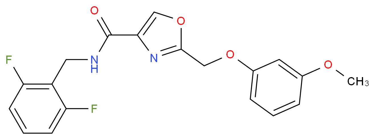 N-(2,6-difluorobenzyl)-2-[(3-methoxyphenoxy)methyl]-1,3-oxazole-4-carboxamide_分子结构_CAS_)