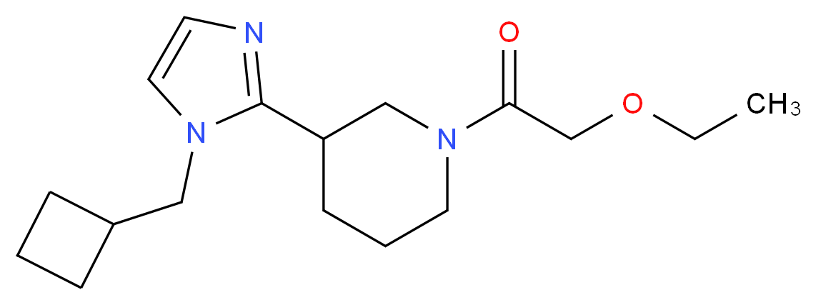 3-[1-(cyclobutylmethyl)-1H-imidazol-2-yl]-1-(ethoxyacetyl)piperidine_分子结构_CAS_)