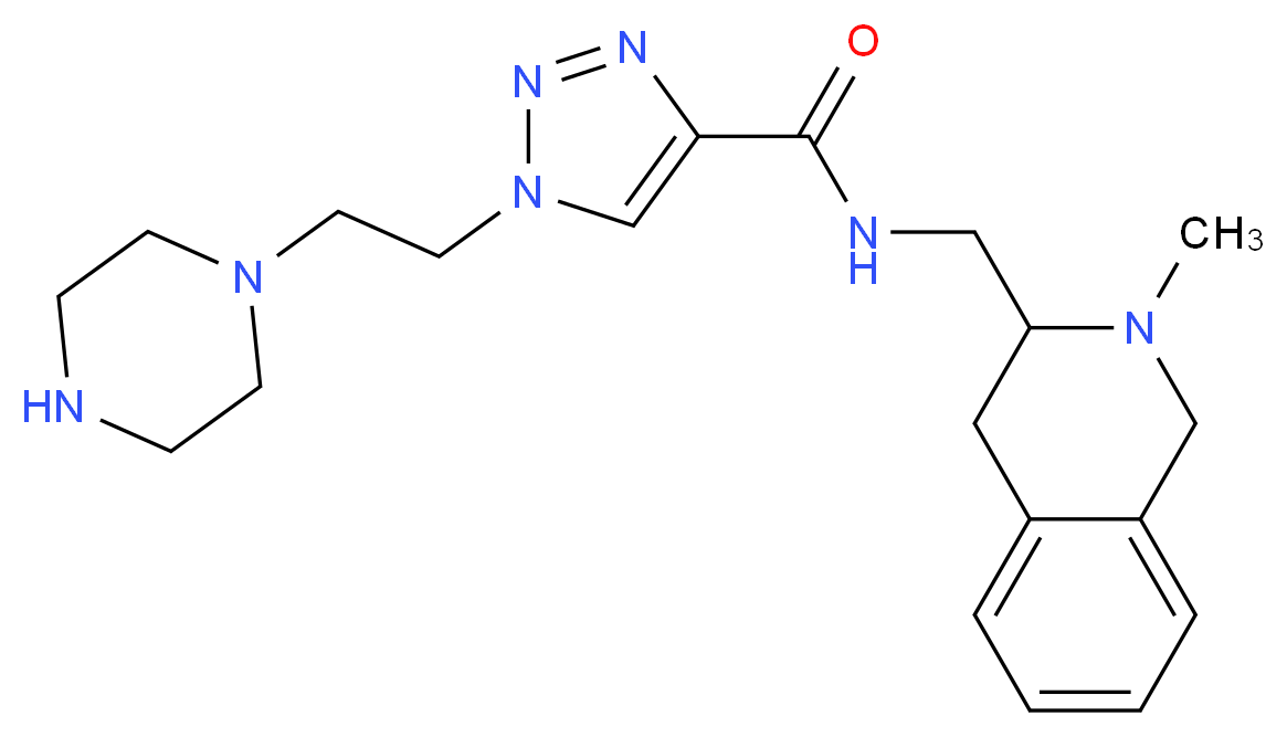 N-[(2-methyl-1,2,3,4-tetrahydroisoquinolin-3-yl)methyl]-1-(2-piperazin-1-ylethyl)-1H-1,2,3-triazole-4-carboxamide_分子结构_CAS_)