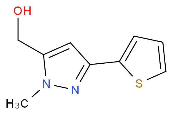 (1-Methyl-3-thien-2-yl-1H-pyrazol-5-yl)methanol 97%_分子结构_CAS_879896-49-8)