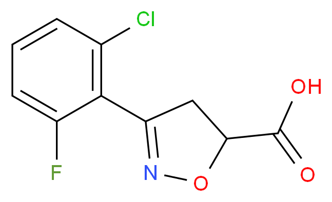 3-(2-chloro-6-fluorophenyl)-4,5-dihydro-1,2-oxazole-5-carboxylic acid_分子结构_CAS_)