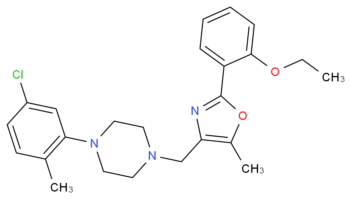 1-(5-chloro-2-methylphenyl)-4-{[2-(2-ethoxyphenyl)-5-methyl-1,3-oxazol-4-yl]methyl}piperazine_分子结构_CAS_)