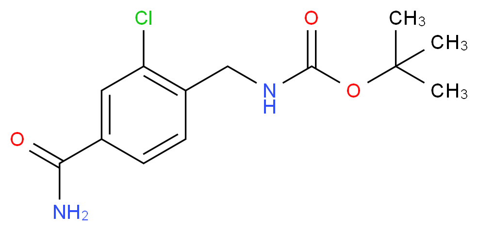 tert-butyl N-[(4-carbamoyl-2-chlorophenyl)methyl]carbamate_分子结构_CAS_939980-26-4