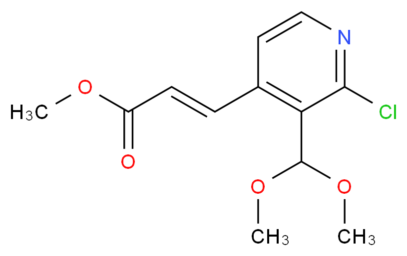 (E)-Methyl 3-(2-chloro-3-(dimethoxymethyl)pyridin-4-yl)acrylate_分子结构_CAS_)