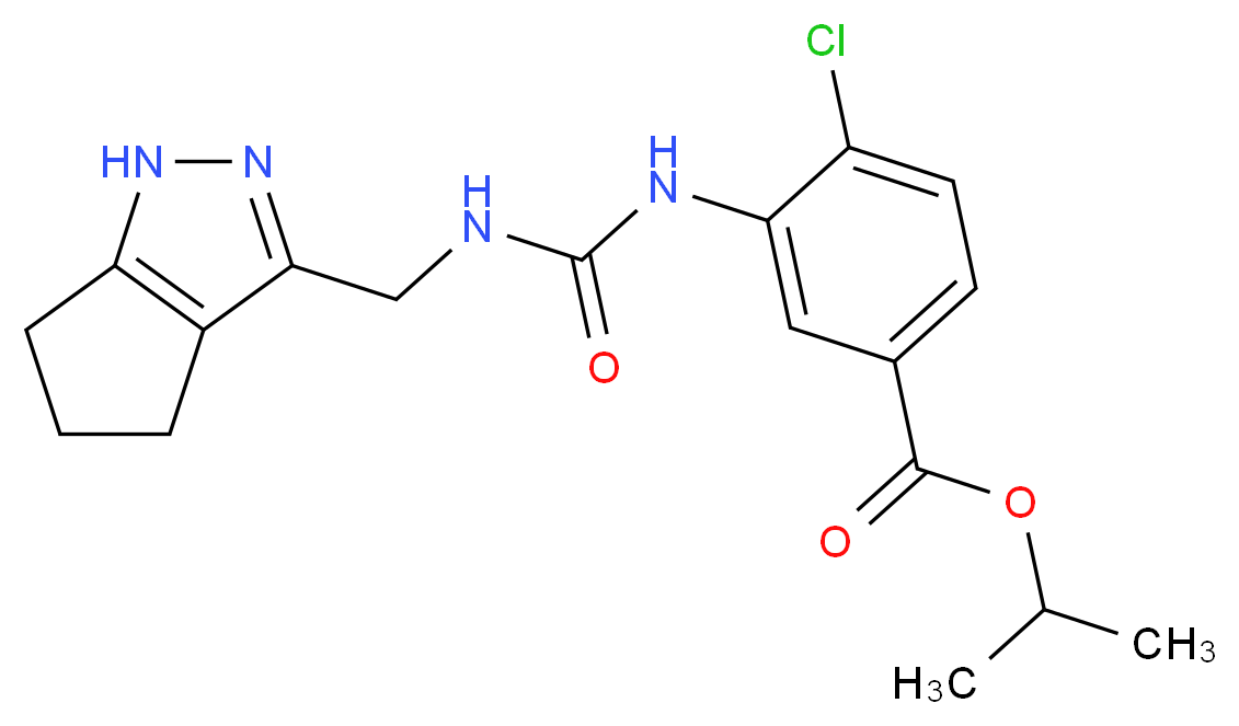 isopropyl 4-chloro-3-({[(1,4,5,6-tetrahydrocyclopenta[c]pyrazol-3-ylmethyl)amino]carbonyl}amino)benzoate_分子结构_CAS_)