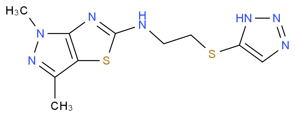 1,3-dimethyl-N-[2-(1H-1,2,3-triazol-5-ylthio)ethyl]-1H-pyrazolo[3,4-d][1,3]thiazol-5-amine_分子结构_CAS_)