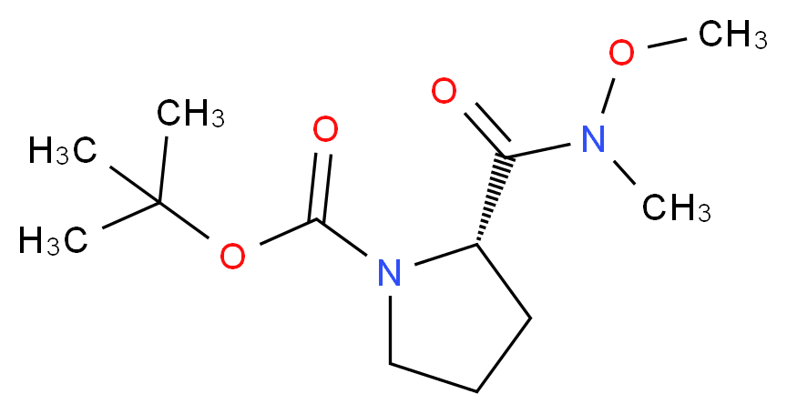 tert-butyl (2S)-2-[methoxy(methyl)carbamoyl]pyrrolidine-1-carboxylate_分子结构_CAS_115186-37-3