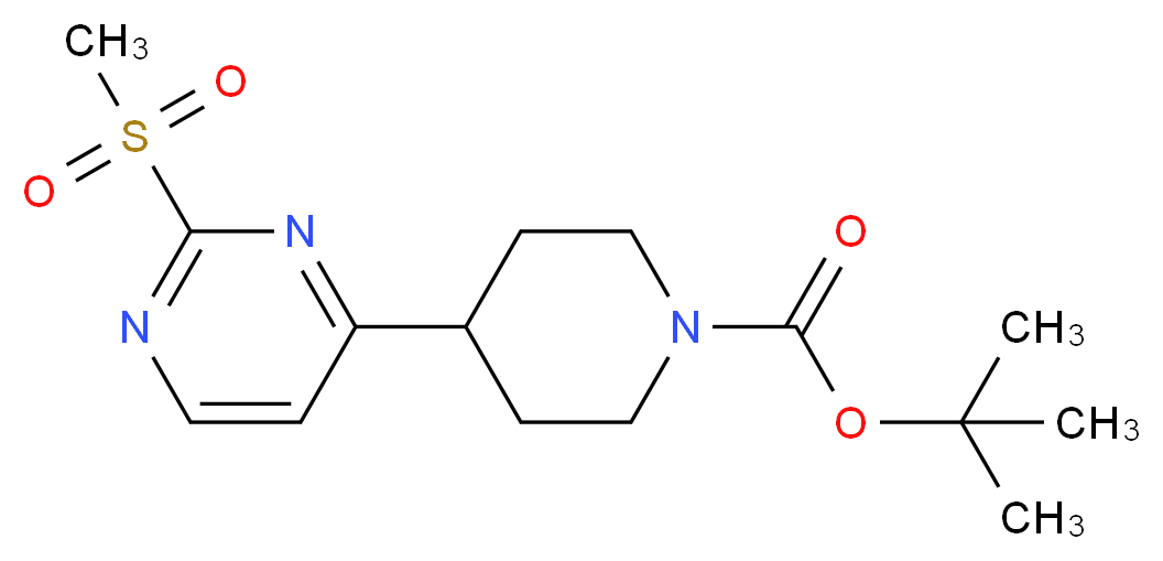 tert-butyl 4-(2-methanesulfonylpyrimidin-4-yl)piperidine-1-carboxylate_分子结构_CAS_1190927-73-1