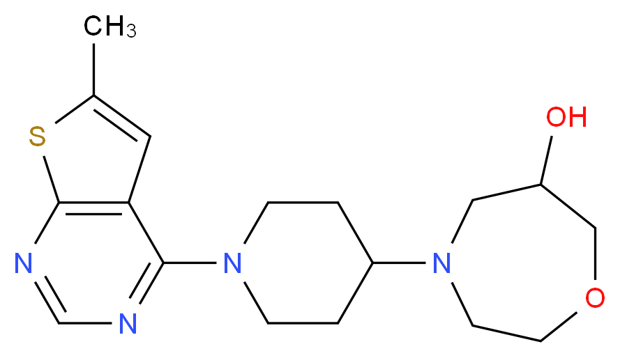 4-[1-(6-methylthieno[2,3-d]pyrimidin-4-yl)piperidin-4-yl]-1,4-oxazepan-6-ol_分子结构_CAS_)