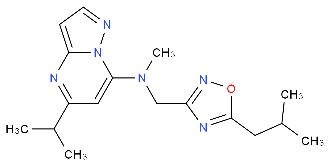 N-[(5-isobutyl-1,2,4-oxadiazol-3-yl)methyl]-5-isopropyl-N-methylpyrazolo[1,5-a]pyrimidin-7-amine_分子结构_CAS_)