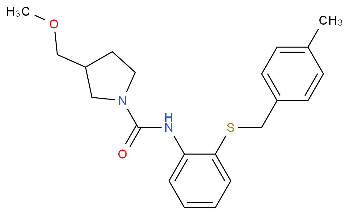 3-(methoxymethyl)-N-{2-[(4-methylbenzyl)thio]phenyl}pyrrolidine-1-carboxamide_分子结构_CAS_)