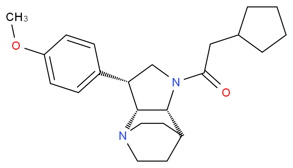 (3R*,3aR*,7aR*)-1-(cyclopentylacetyl)-3-(4-methoxyphenyl)octahydro-4,7-ethanopyrrolo[3,2-b]pyridine_分子结构_CAS_)