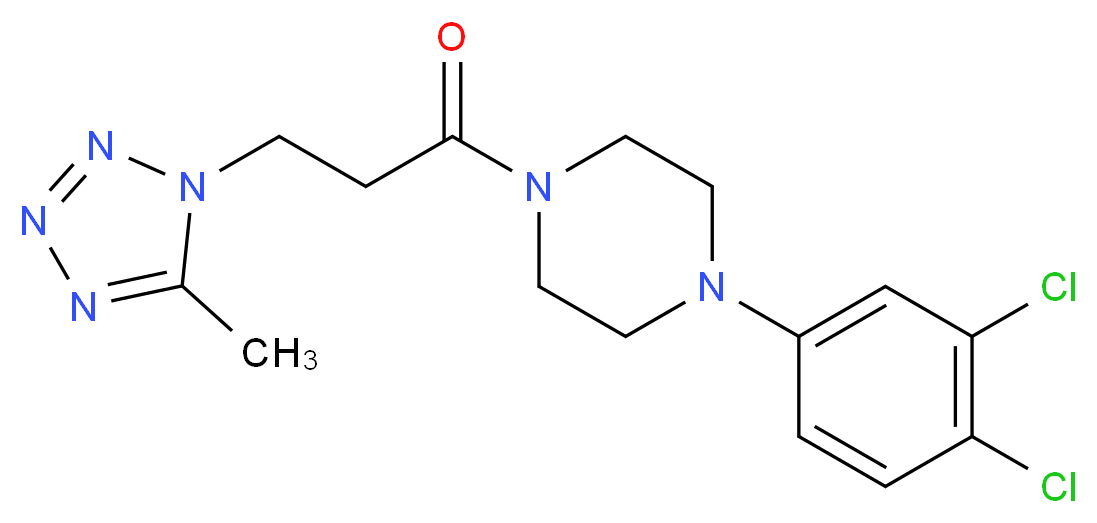 1-(3,4-dichlorophenyl)-4-[3-(5-methyl-1H-tetrazol-1-yl)propanoyl]piperazine_分子结构_CAS_)