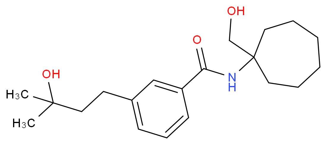 3-(3-hydroxy-3-methylbutyl)-N-[1-(hydroxymethyl)cycloheptyl]benzamide_分子结构_CAS_)