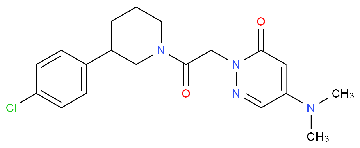 2-{2-[3-(4-chlorophenyl)piperidin-1-yl]-2-oxoethyl}-5-(dimethylamino)pyridazin-3(2H)-one_分子结构_CAS_)