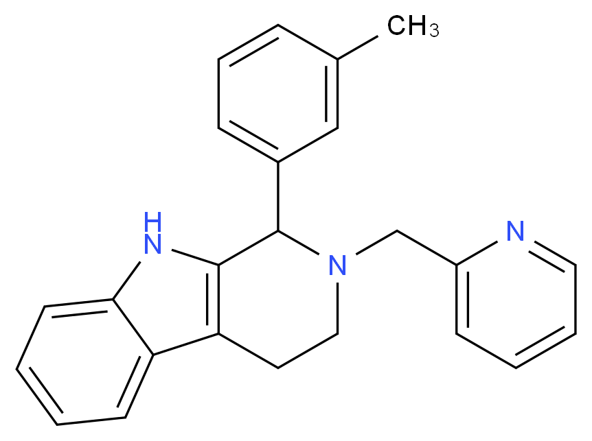 1-(3-methylphenyl)-2-(2-pyridinylmethyl)-2,3,4,9-tetrahydro-1H-beta-carboline_分子结构_CAS_)