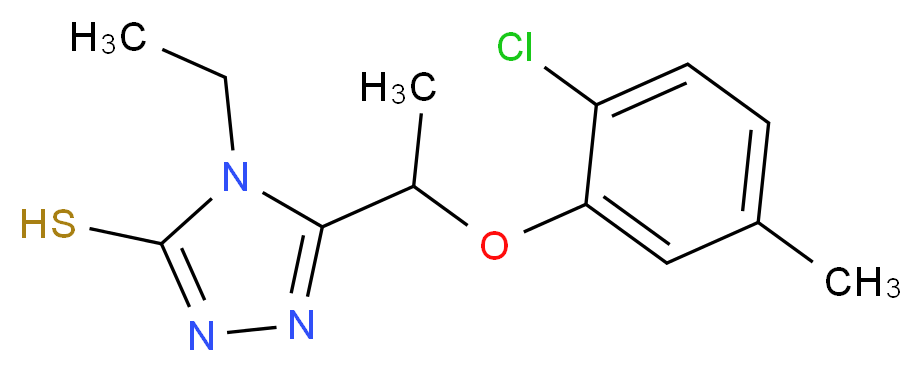 5-[1-(2-Chloro-5-methylphenoxy)ethyl]-4-ethyl-4H-1,2,4-triazole-3-thiol_分子结构_CAS_588692-06-2)