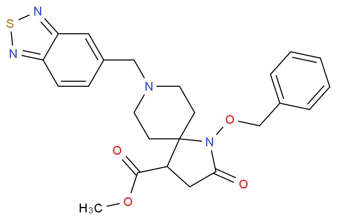 methyl 8-(2,1,3-benzothiadiazol-5-ylmethyl)-1-(benzyloxy)-2-oxo-1,8-diazaspiro[4.5]decane-4-carboxylate_分子结构_CAS_)
