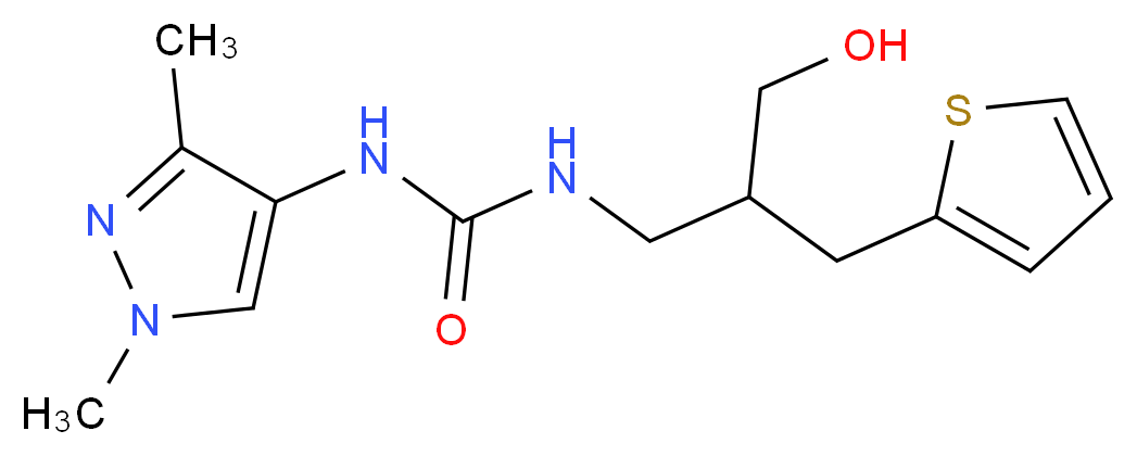 N-(1,3-dimethyl-1H-pyrazol-4-yl)-N'-[3-hydroxy-2-(2-thienylmethyl)propyl]urea_分子结构_CAS_)