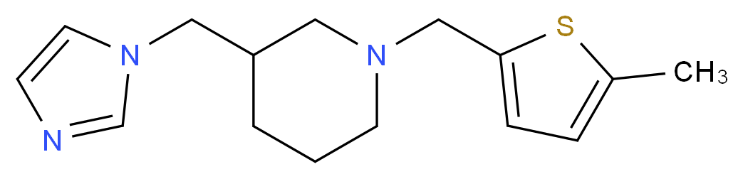 3-(1H-imidazol-1-ylmethyl)-1-[(5-methyl-2-thienyl)methyl]piperidine_分子结构_CAS_)