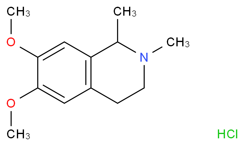 6,7-dimethoxy-1,2-dimethyl-1,2,3,4-tetrahydroisoquinoline hydrochloride_分子结构_CAS_5852-92-6