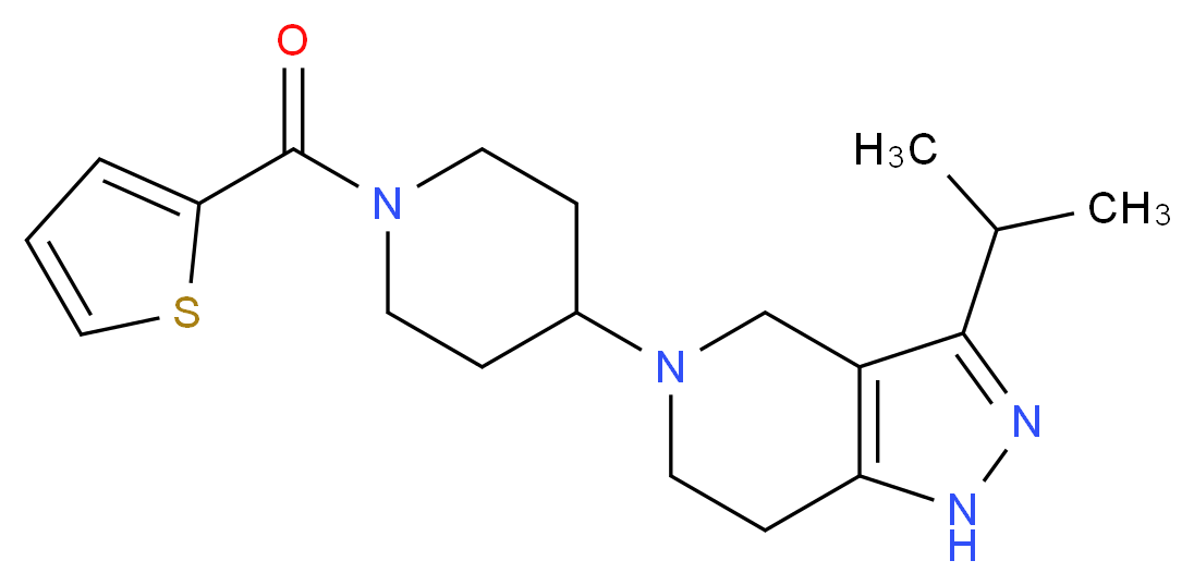 3-isopropyl-5-[1-(2-thienylcarbonyl)piperidin-4-yl]-4,5,6,7-tetrahydro-1H-pyrazolo[4,3-c]pyridine_分子结构_CAS_)