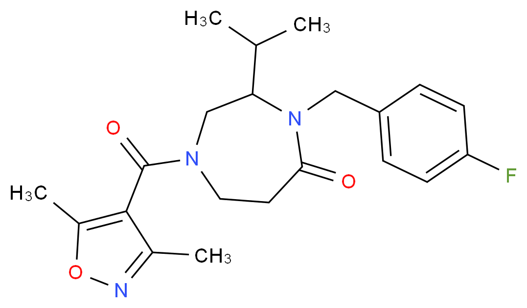 1-[(3,5-dimethylisoxazol-4-yl)carbonyl]-4-(4-fluorobenzyl)-3-isopropyl-1,4-diazepan-5-one_分子结构_CAS_)