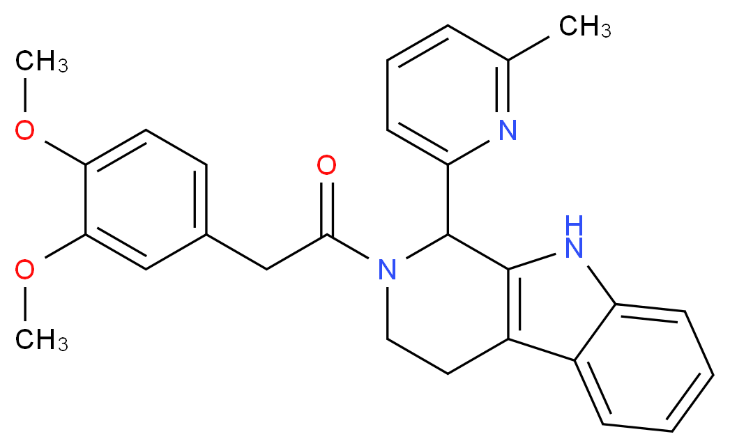 2-[(3,4-dimethoxyphenyl)acetyl]-1-(6-methyl-2-pyridinyl)-2,3,4,9-tetrahydro-1H-beta-carboline_分子结构_CAS_)