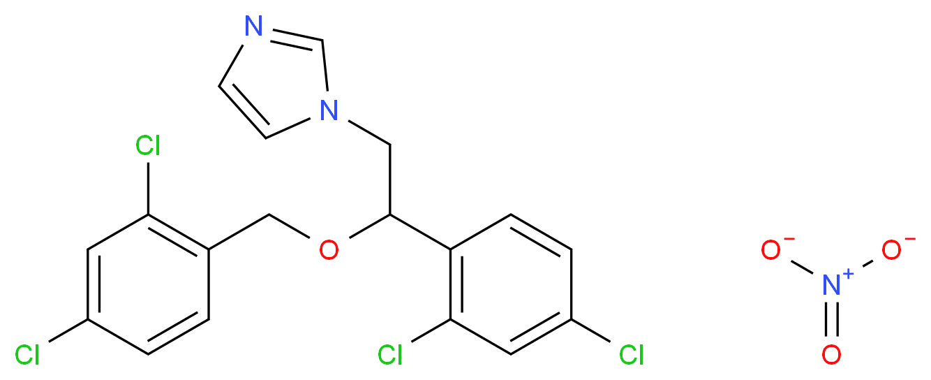 1-[2-(2,4-dichlorophenyl)-2-[(2,4-dichlorophenyl)methoxy]ethyl]-1H-imidazole nitrate_分子结构_CAS_22832-87-7