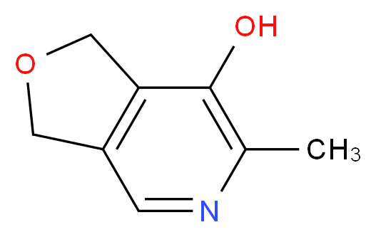 6-methyl-1H,3H-furo[3,4-c]pyridin-7-ol_分子结构_CAS_5196-20-3