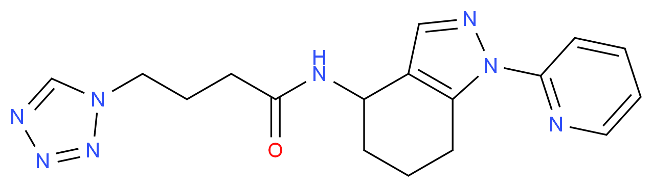 N-(1-pyridin-2-yl-4,5,6,7-tetrahydro-1H-indazol-4-yl)-4-(1H-tetrazol-1-yl)butanamide_分子结构_CAS_)