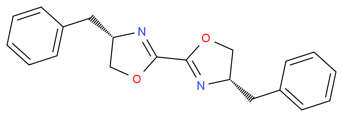 (4S)-4-benzyl-2-[(4S)-4-benzyl-4,5-dihydro-1,3-oxazol-2-yl]-4,5-dihydro-1,3-oxazole_分子结构_CAS_133463-88-4