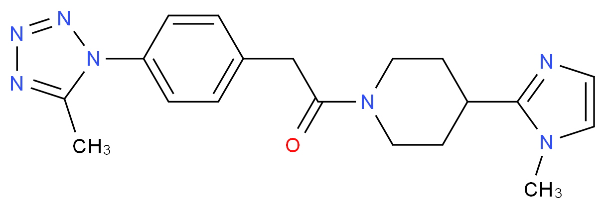 4-(1-methyl-1H-imidazol-2-yl)-1-{[4-(5-methyl-1H-tetrazol-1-yl)phenyl]acetyl}piperidine_分子结构_CAS_)