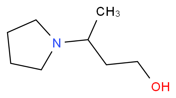 3-Pyrrolidin-1-ylbutan-1-ol_分子结构_CAS_158261-95-1)