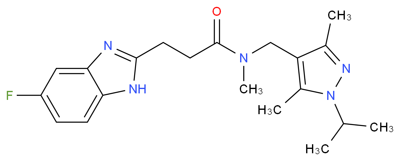 3-(5-fluoro-1H-benzimidazol-2-yl)-N-[(1-isopropyl-3,5-dimethyl-1H-pyrazol-4-yl)methyl]-N-methylpropanamide_分子结构_CAS_)