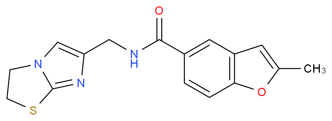 N-(2,3-dihydroimidazo[2,1-b][1,3]thiazol-6-ylmethyl)-2-methyl-1-benzofuran-5-carboxamide_分子结构_CAS_)