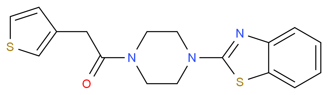 2-[4-(3-thienylacetyl)-1-piperazinyl]-1,3-benzothiazole_分子结构_CAS_)
