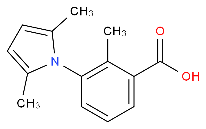 3-(2,5-dimethyl-1H-pyrrol-1-yl)-2-methylbenzoic acid_分子结构_CAS_83141-00-8