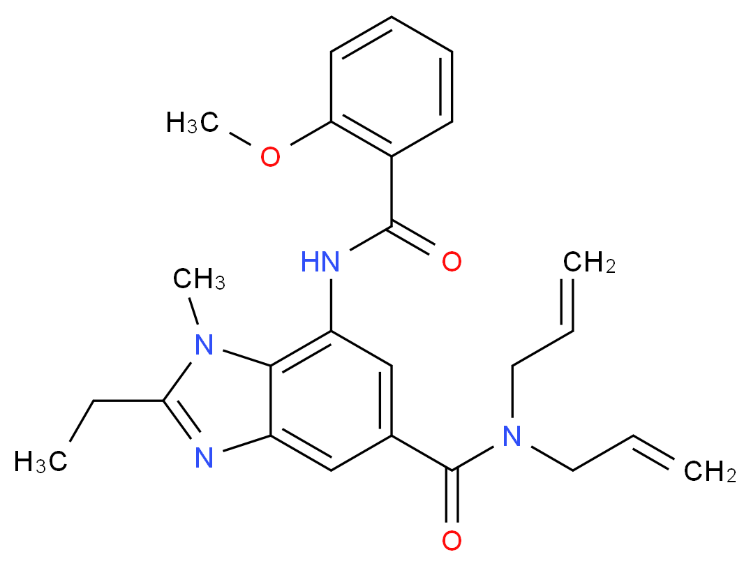 N,N-diallyl-2-ethyl-7-[(2-methoxybenzoyl)amino]-1-methyl-1H-benzimidazole-5-carboxamide_分子结构_CAS_)