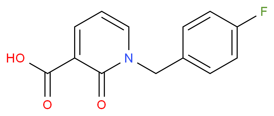1-[(4-fluorophenyl)methyl]-2-oxo-1,2-dihydropyridine-3-carboxylic acid_分子结构_CAS_66158-41-6