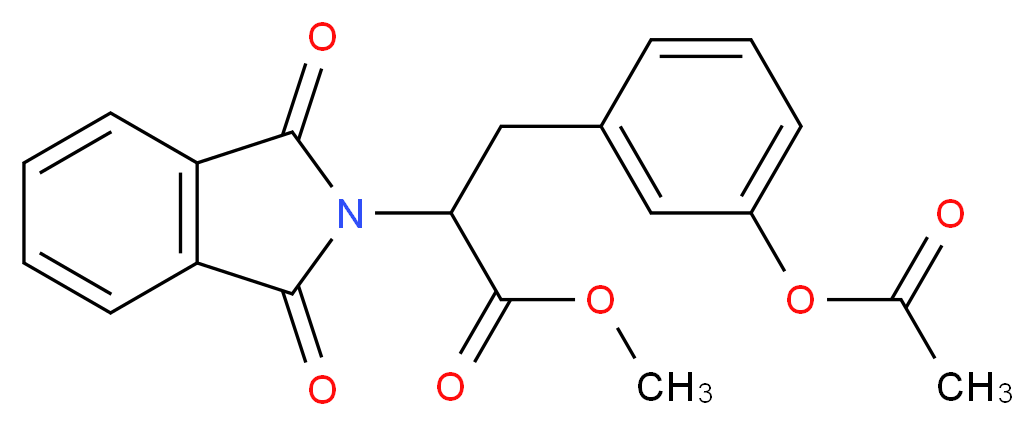 methyl 3-[3-(acetyloxy)phenyl]-2-(1,3-dioxo-2,3-dihydro-1H-isoindol-2-yl)propanoate_分子结构_CAS_1076199-33-1