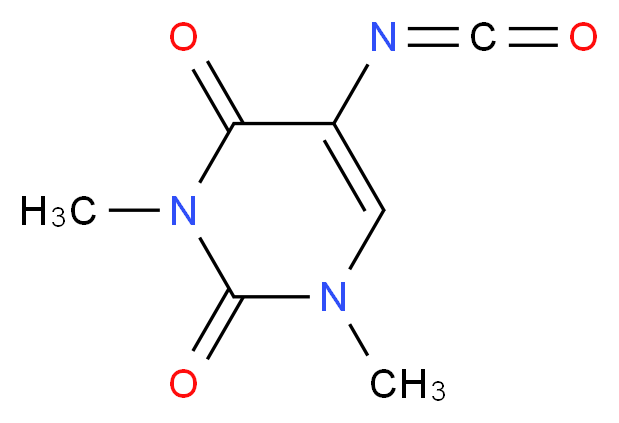 5-isocyanato-1,3-dimethyl-1,2,3,4-tetrahydropyrimidine-2,4-dione_分子结构_CAS_39513-61-6